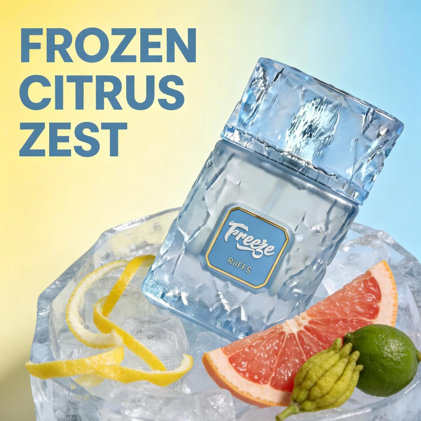 A CENTER Freeze Men's Cologne 100ml Fresh Icy Woody Eau de Parfum Bergamot Spearmint Cedar Scent Gift for Him