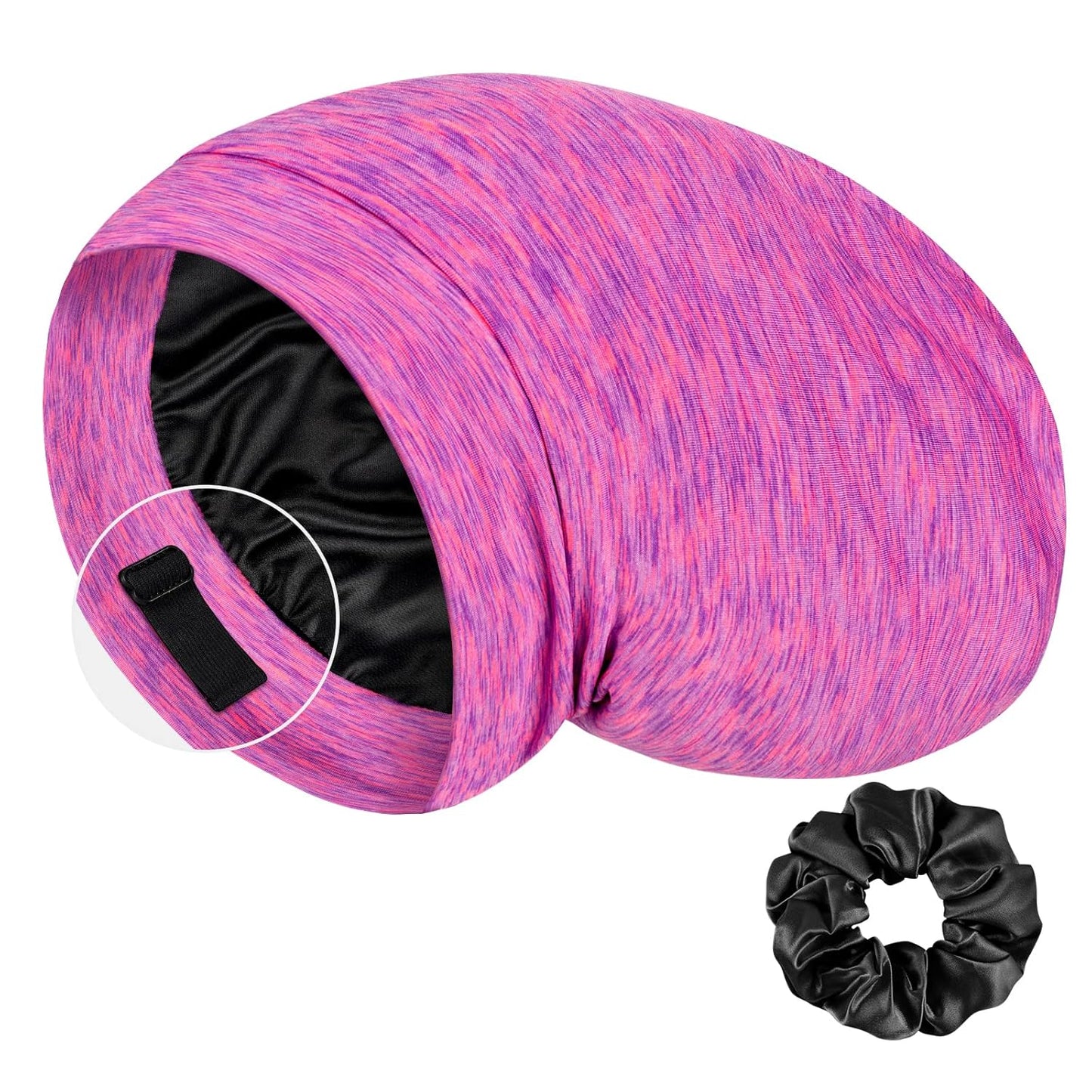 Mulberry Silk Bonnet for Sleeping - Real Silk Sleep Cap for Curly Hair & Braids | White