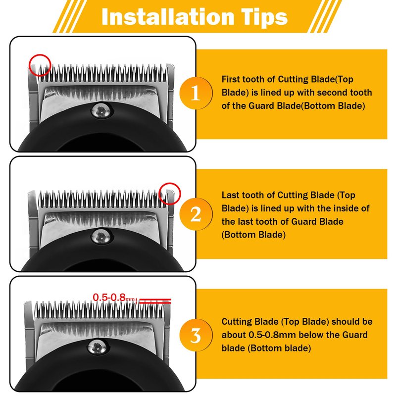 OwnLifeYF Precision Clipper Replacement Blade, Compatible with Wahl Clippers 2 Holes Adjustable Hair Home Trimmer Parts Blades, Pack of 2