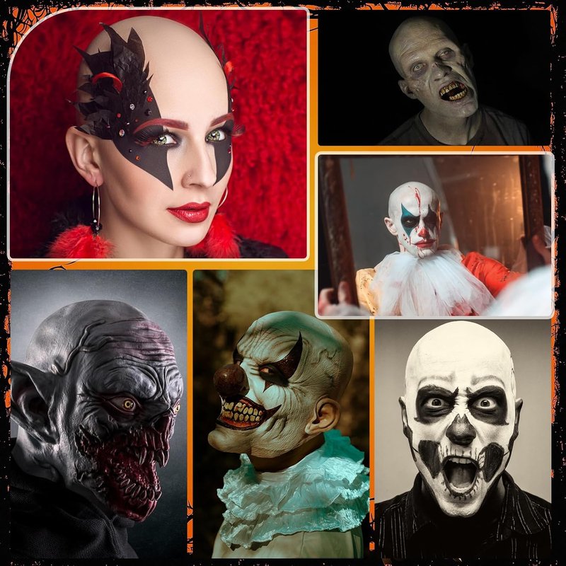 Realistic Latex Bald Cap - Halloween SFX Makeup Kit with Spirit Gum & Remover | Adult Cosplay Costume Set