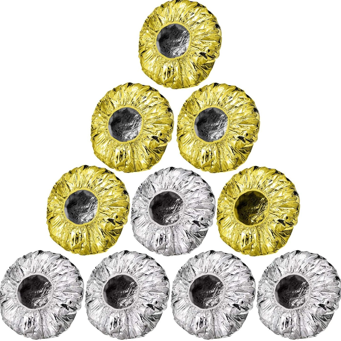 Deep Conditioning Caps - 12 Pieces Aluminum Foil Reusable Hair Coloring & Processing Caps | 12 Inch, Gold & Silver