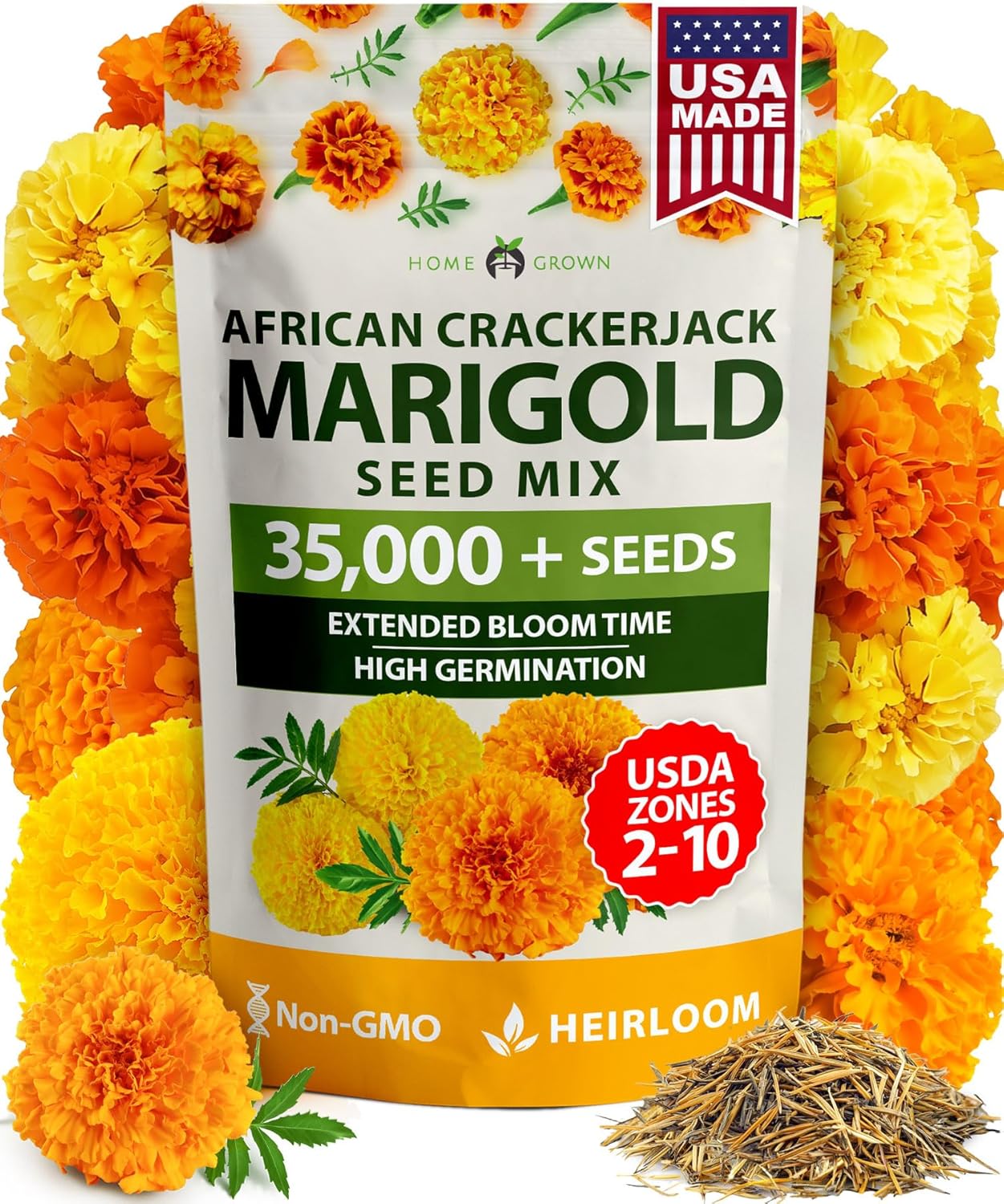 Zinnia Dahlia Seeds Pack - Non-GMO 524 Flower Seeds for Vibrant Pollinator Gardens | Easy-to-Grow Outdoor Blooms