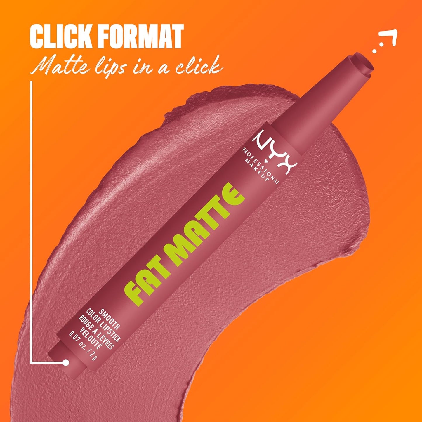NYX Fat Matte Lipstick - Pigmented, Smoothing & Non-Drying Lip Crayon | Long-Lasting Vegan Makeup - Blush Blanket (Mauve)