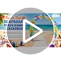 Summer Beach Ball Surfboard Banner for Tropical Parties