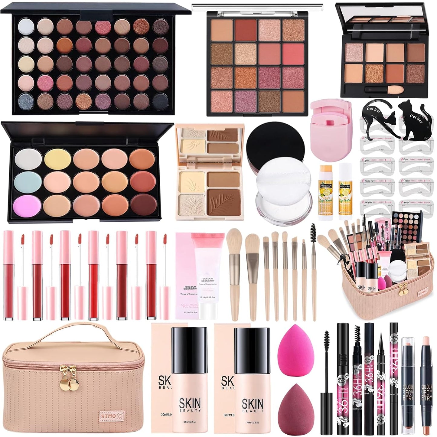 All-in-One Makeup Kit for Women | Complete Gift Set with Eyeshadow, Foundation, Lipsticks & Brushes - Perfect for Teens & Girls