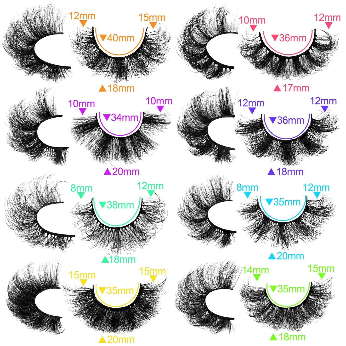 Mink Lashes - 48 Pairs Dramatic 10D Faux Mink Eyelashes | Soft & Thick Styles Mix