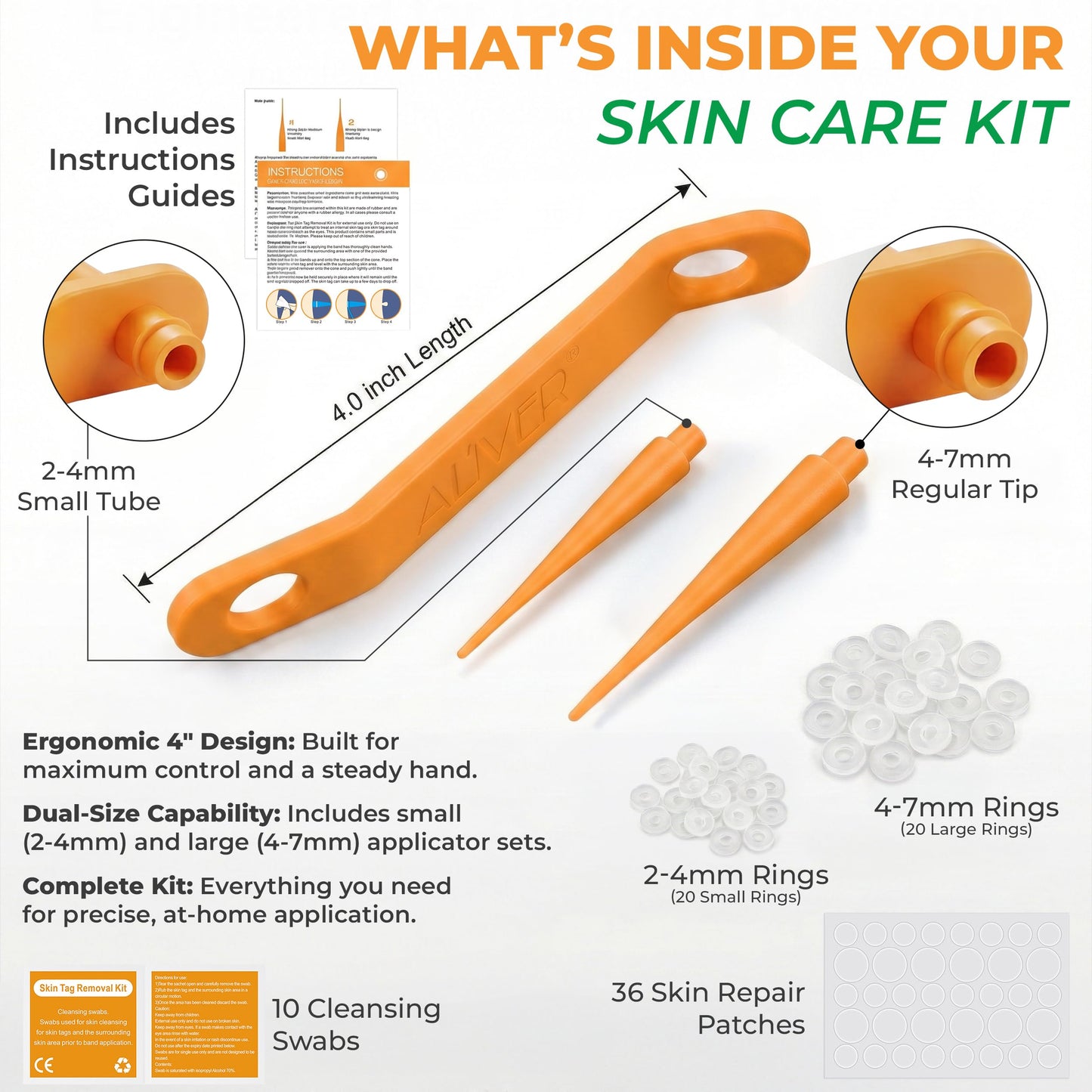 ICYVIBES Premium Skin-Care Patch Kit – Gentle Foot & Face Care Set with Soft Patches, Comfort Bands & Stick Applicator for Men, Women & Kids Orange