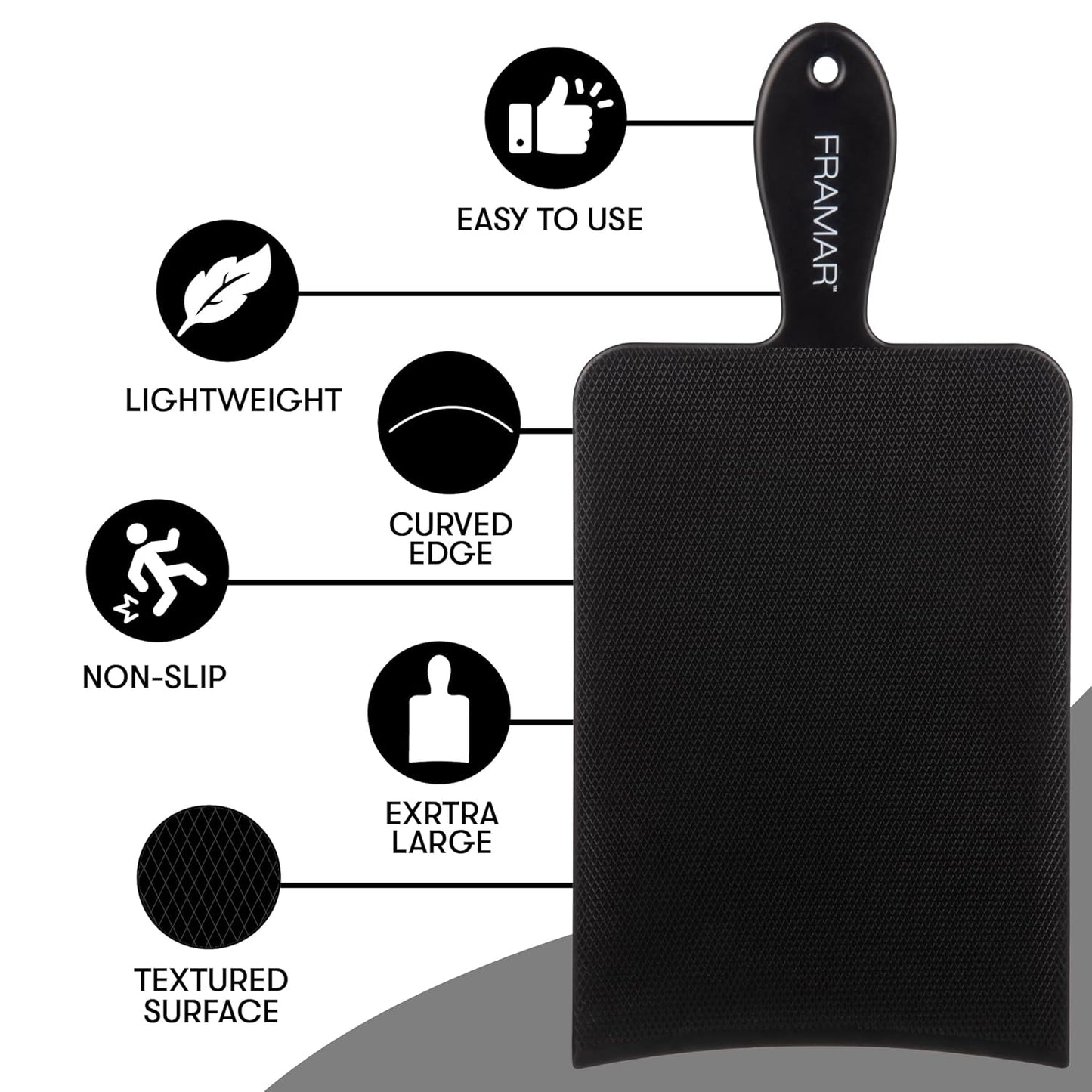 FRAMAR Extra Large Balayage Board | Precision Highlighting Tool for Hair Salons - Textured Black Surface