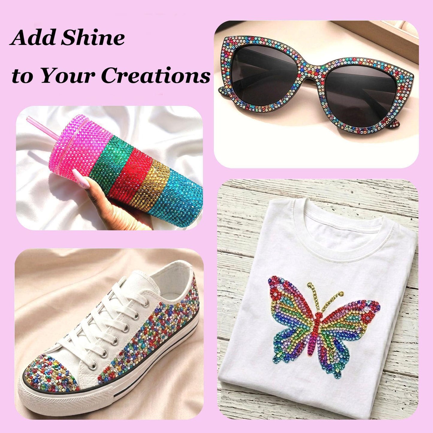 50000+Pcs Resin Jelly Rhinestones for Bedazzling,40 Colors 3mm Flatback Gems Bedazzling Kit with 3Pcs 10ml B7000 Glue for Clothing Nail Art Shoes Crafting Makeup (40 Colors+3 Pcs Glue)