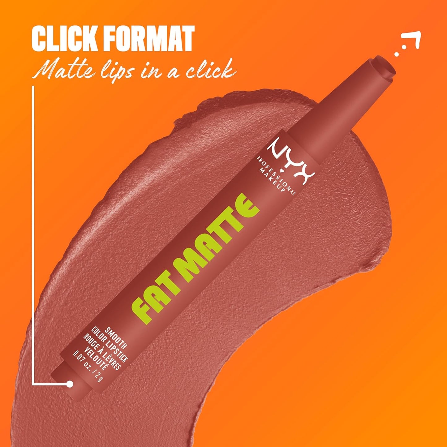 NYX Fat Matte Lipstick - Pigmented, Smoothing & Non-Drying Lip Crayon | Long-Lasting Vegan Lip Makeup - Rose Robe (Rose Nude)