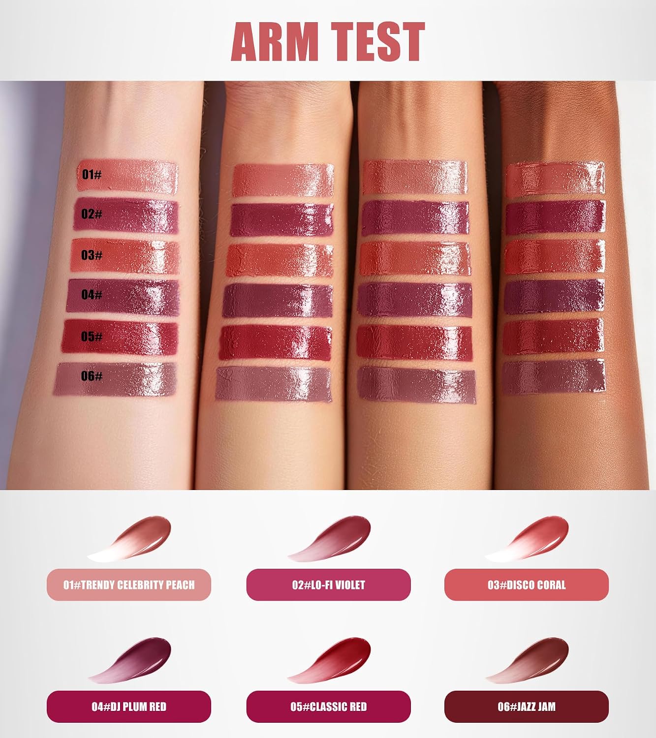 Juicy Glossy Mirror Lip Tint - Long-Lasting Transfer-Resistant Liquid Lipstick | Hydrating Peach Color with High-Shine Finish