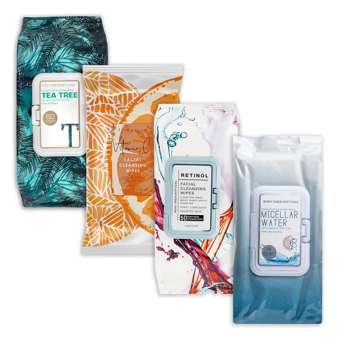 Makeup Cleansing Wipes - Gentle & Effective Face Wipes with Retinol | 50 Count Pack of 3