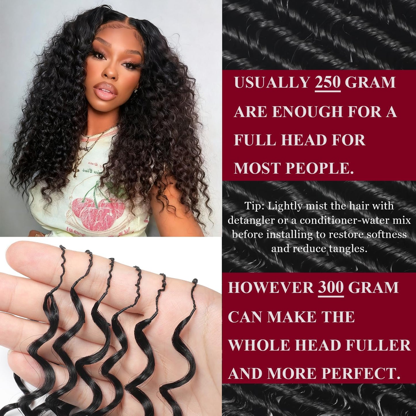 Human Crochet Hair for Black Women Deep wave Crochet Human Hair Bundles 16 Inch 50g Pre-Separated Feather Crochet Human Hair Deep Wavy Invisible Crochet Hair Extensions 40 Strands Natural Black