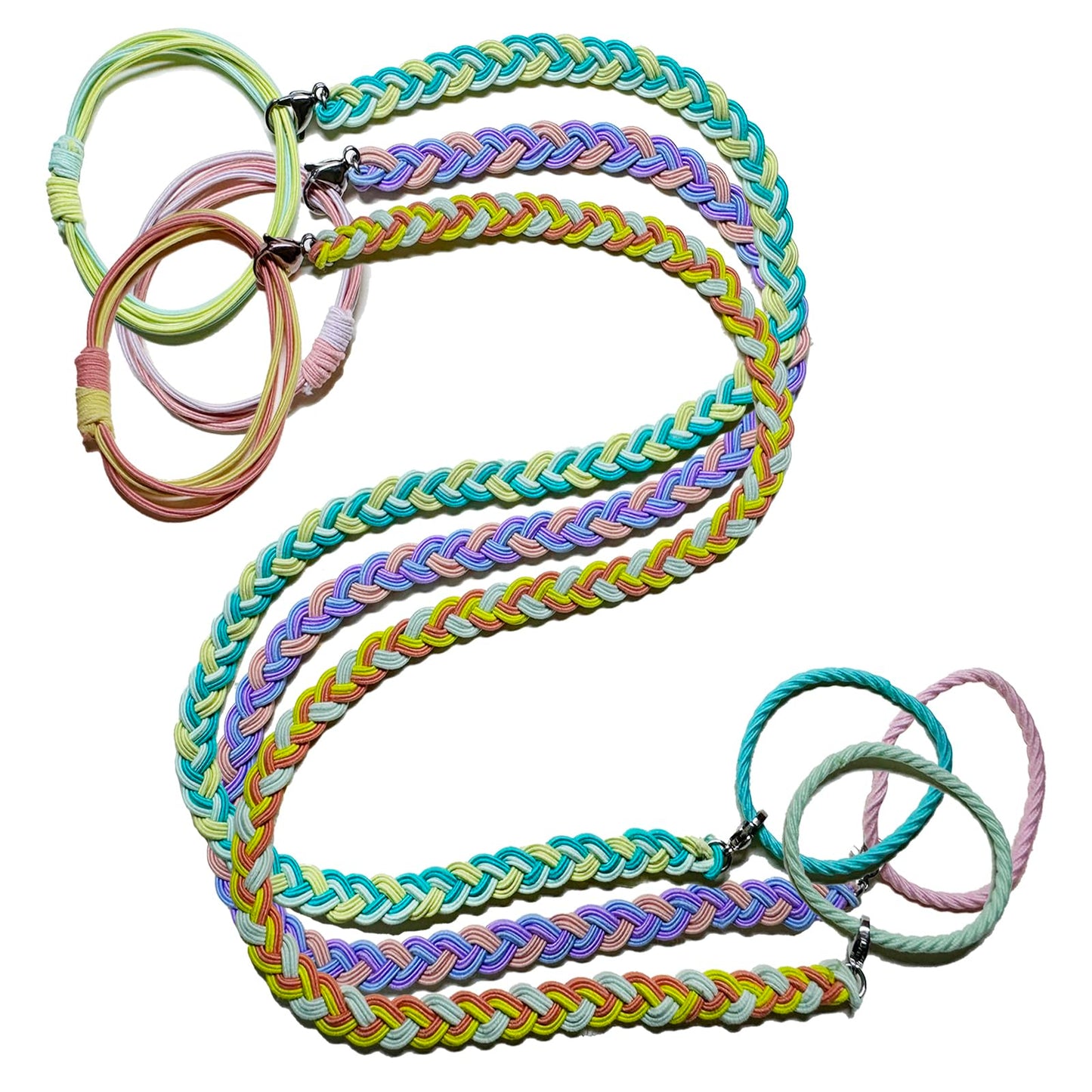 Long Braided Hair Ties for Women, 3 Pcs 18" Tangle-Free Rip Hair Ties