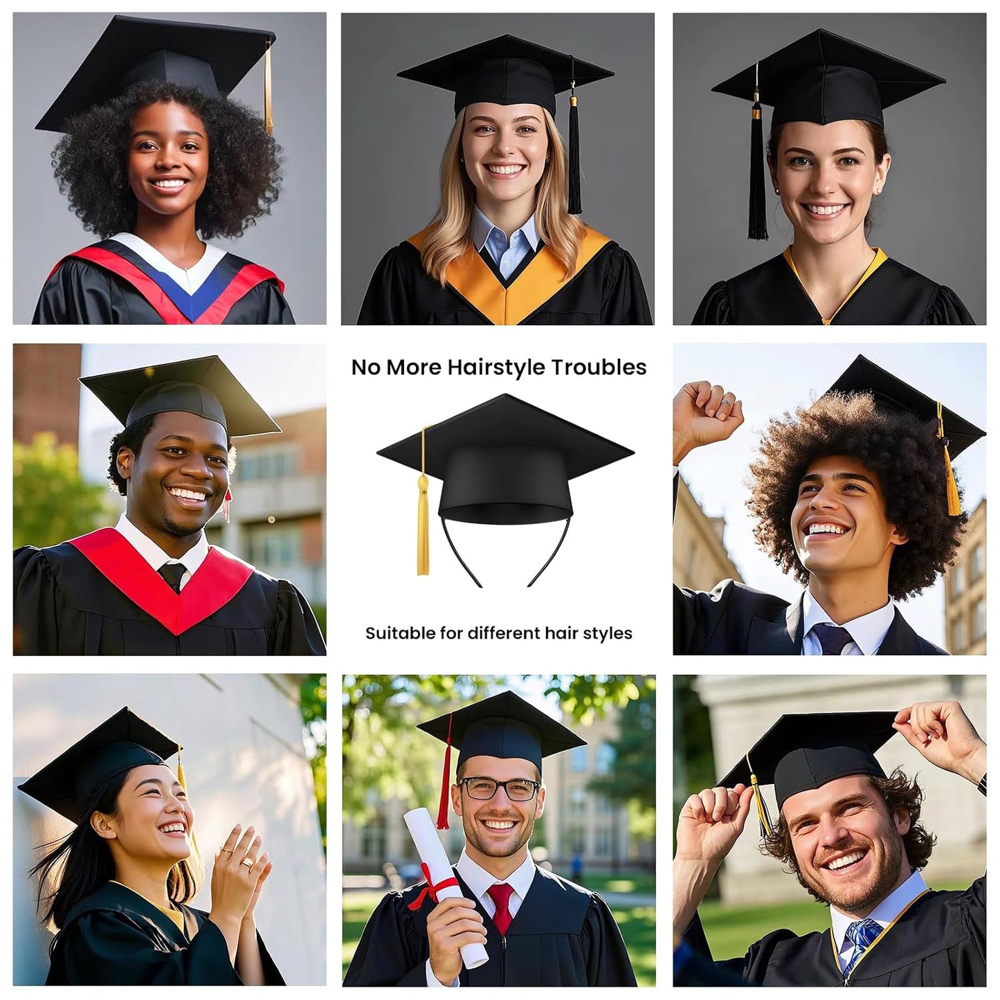 Graduation Cap Headband - 2-Pack Hair Secure Style | Perfect Graduation Gift