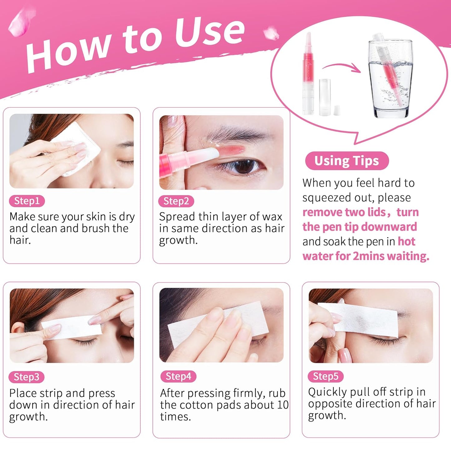 Sticky Eyebrow Wax - Facial Hair Removal for Upper Lip, Cheeks & Chin | All Skin Types, Eyebrow Shaper Wax
