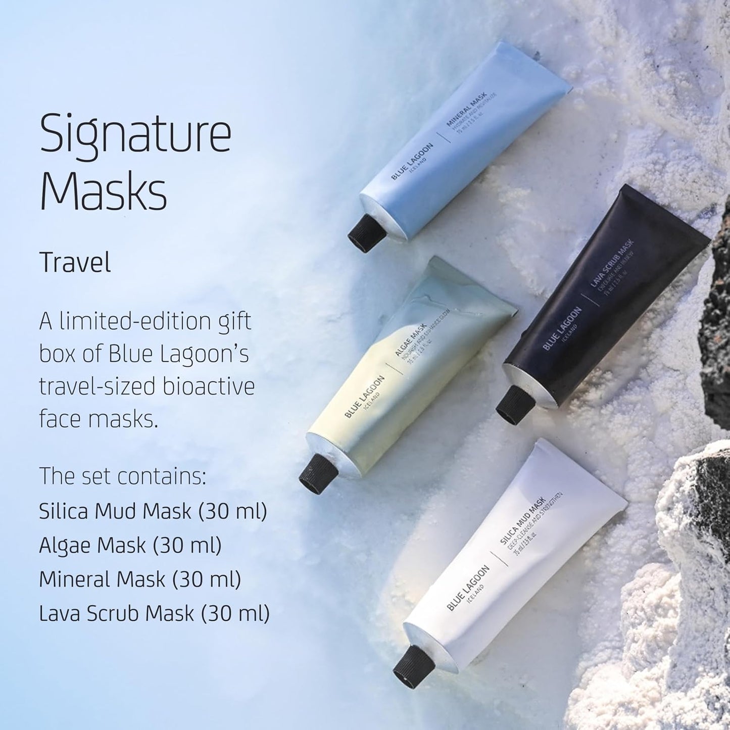 Signature Masks Travel Set - Sustainable Bioactive Luxury Skincare | 4-Piece Set (1 oz Each)