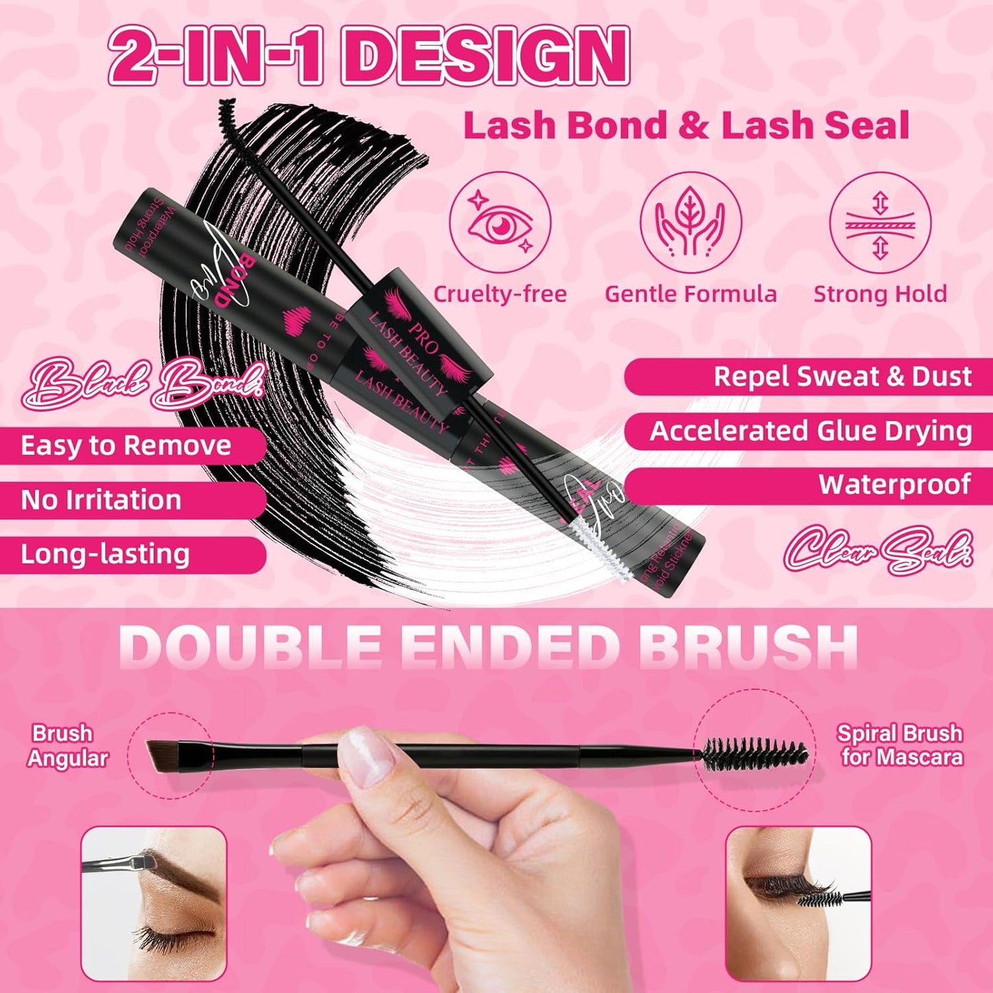 Lash Clusters Kit - 3D Volume Eyelash Extensions with Bond & Seal | 144 Pcs DIY Kit (Sunrise, 8-18 Mix)