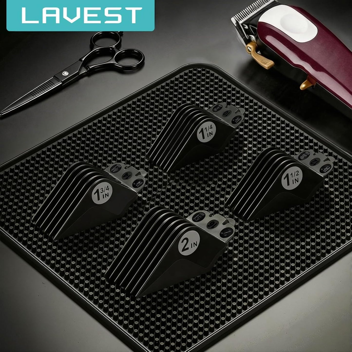 Wahl Clipper Guards Set | 4-Piece Replacement Guide Set for 1.25" to 2" Hair Lengths - Black Color