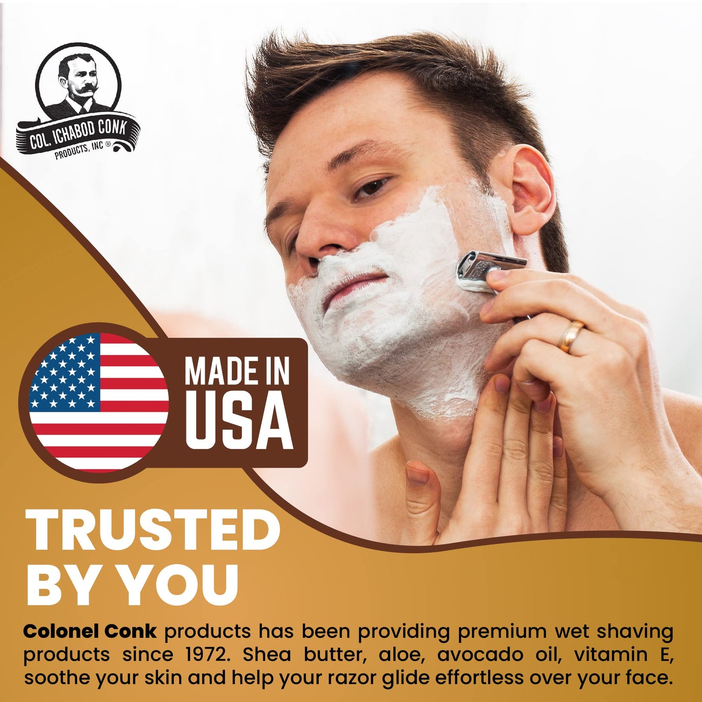 COL CONK AMBER SUPER BAR SHAVE SOAP