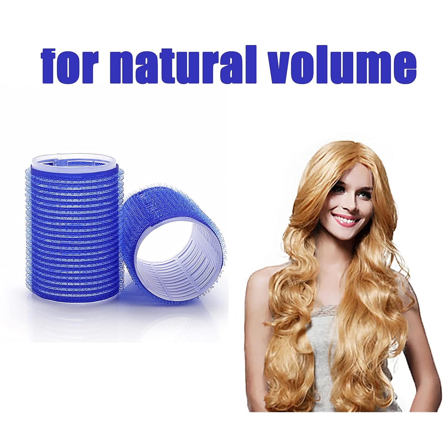 Heatless Roller Curlers for Medium Short Bangs - 6PCS Blue Curling Set for Natural Curly Hairstyling