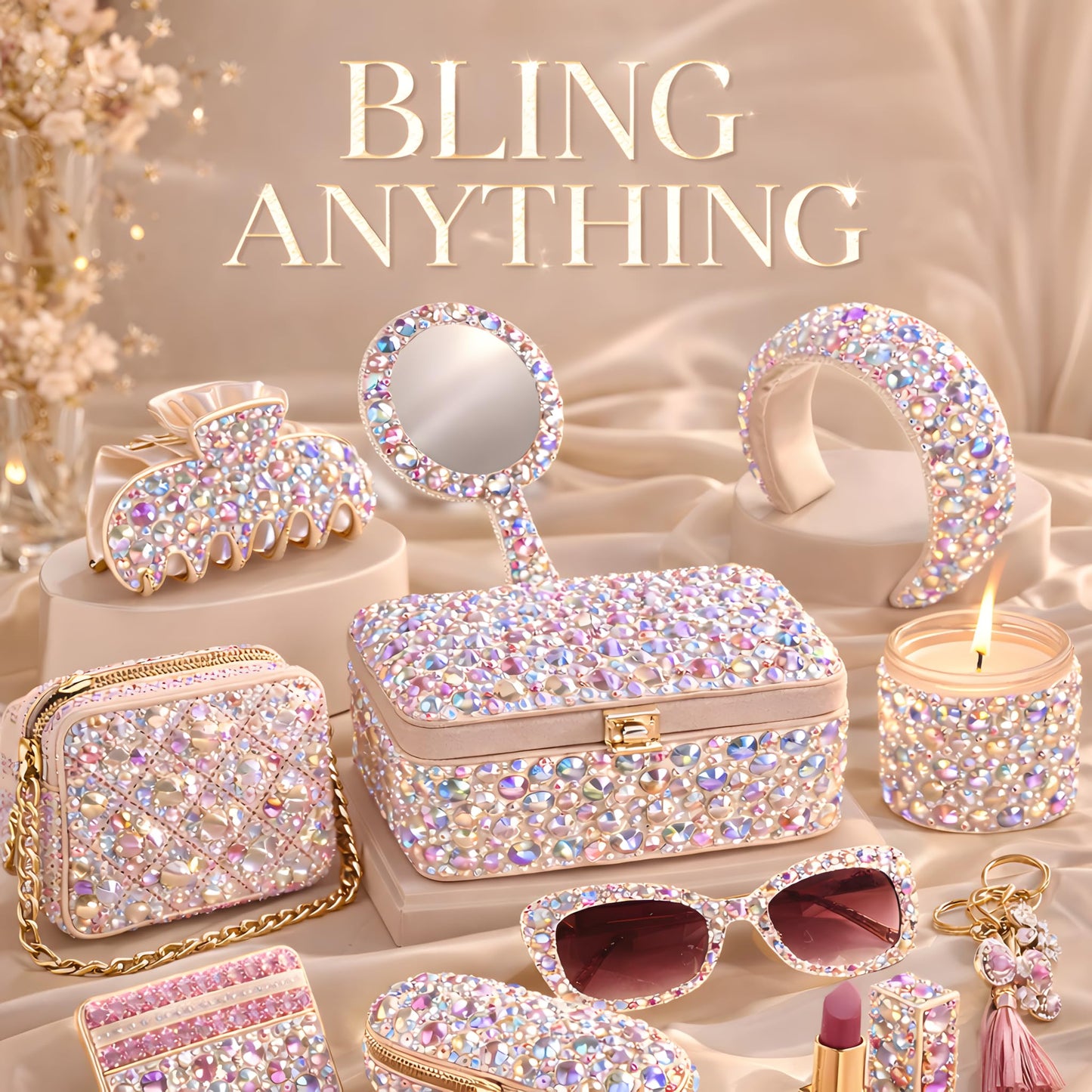 SHATANG Bedazzling Kit with Rhinestones, 40000 Pcs 40 Colors 3mm Flatback Resin Jelly Rhinestones with 3 B7000 Glues and Tools, Large Rhinestone Kit for Tumblers, Shoes, Phone Cases, Crafts