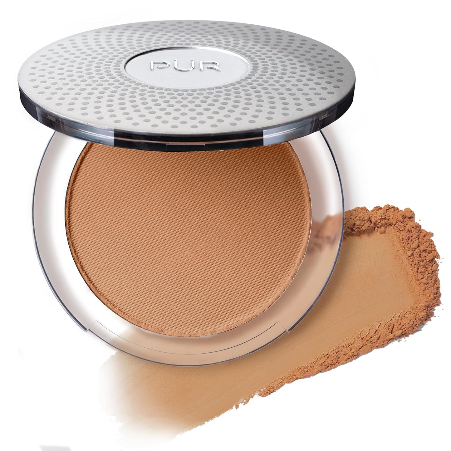 PÜR MINERALS 4-in-1 Pressed Mineral Makeup Powder Foundation with SPF 15 | Buildable Medium to Full Coverage Compact