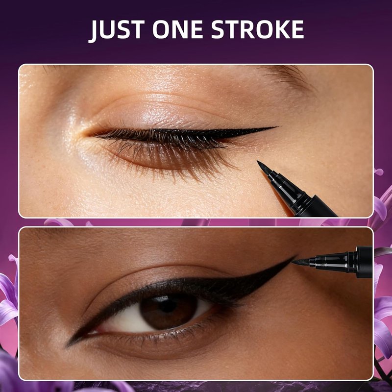 Liquid Eyeliner - Waterproof Black Eyeliner with Ultra Fine Brush | Quick Drying, Smudge Resistant, Intense Pigment, 0.042 Fl Oz