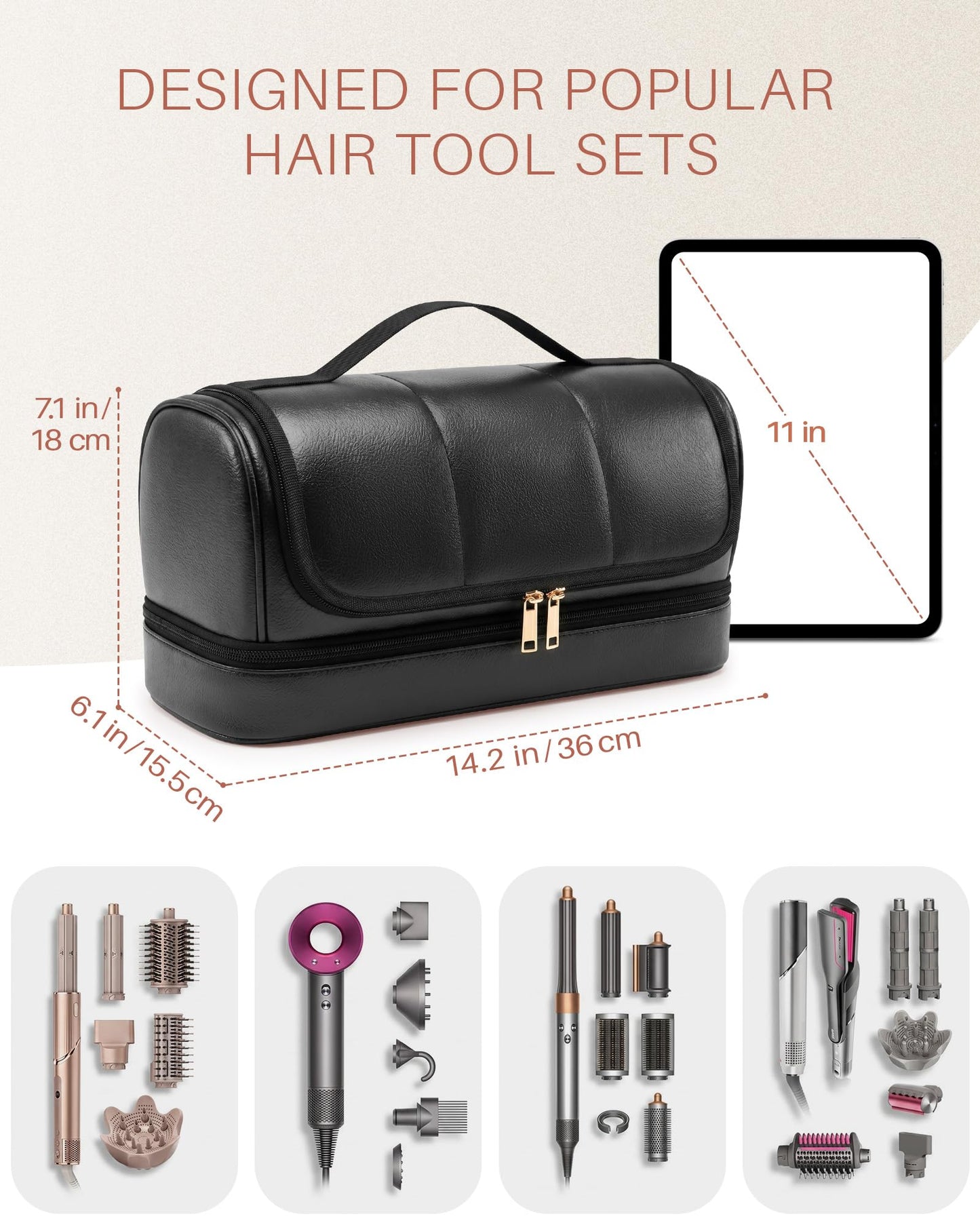 Noldena Hair Tools Travel Bag Compatible with Dyson Airwrap