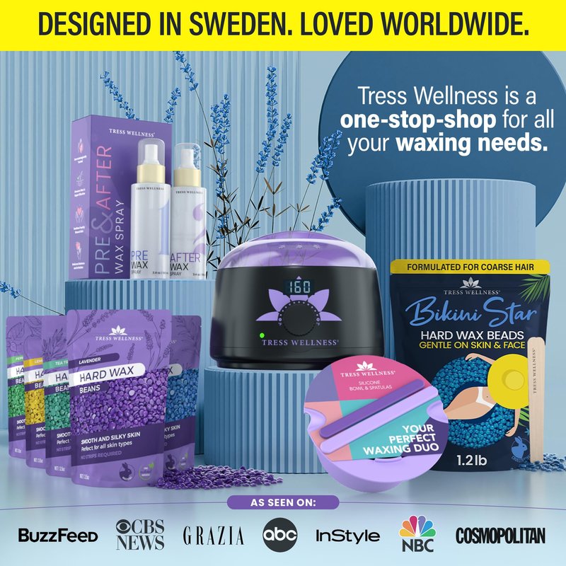 Tress Wellness Wax Beads - Award Winning - Safe for Skin - Dermatologically Tested - At-Home Kit for Bikini, Brazilian & Full Body - Bikini Star 1.2lb