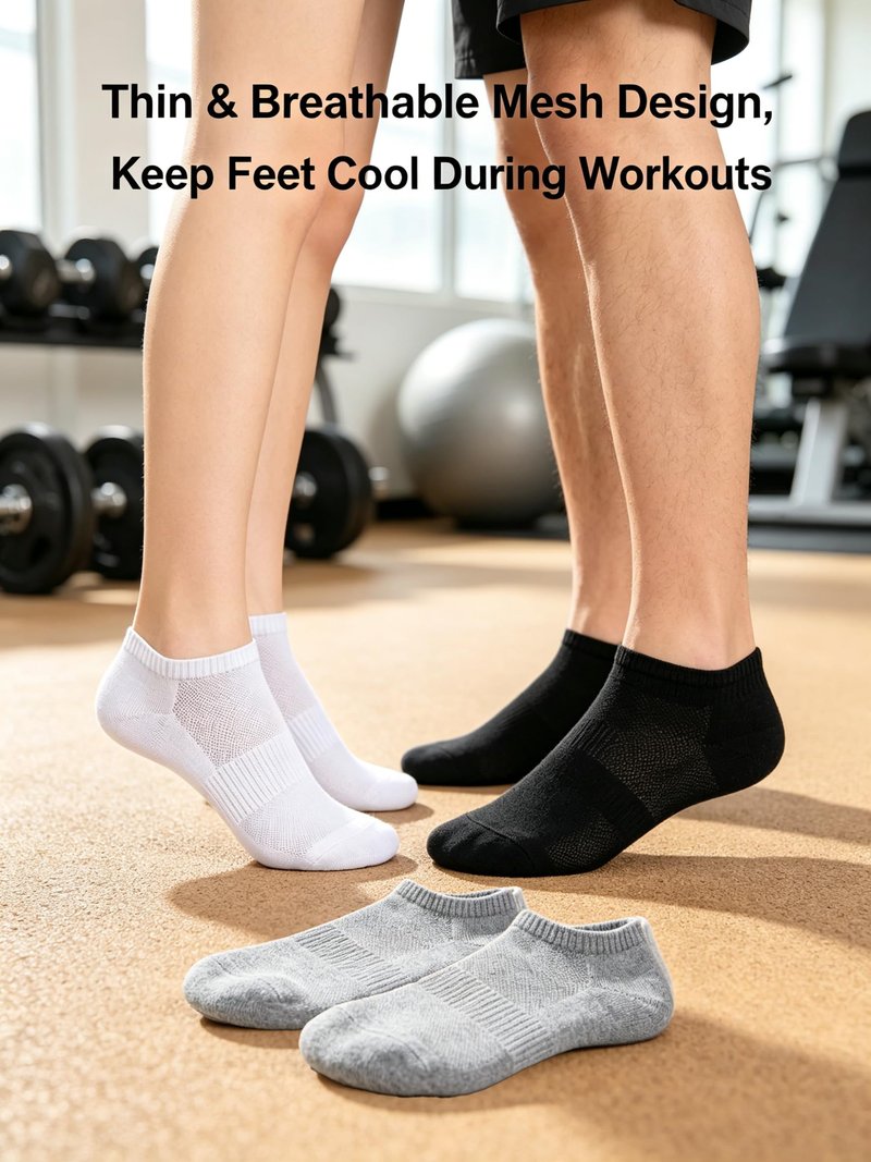 6 Pairs Low Cut Ankle Socks for Women Men, Silicone Anti-Slip No Show Socks with Soft Breathable Cotton Cushioned Heel, Fit US Size 6-10.5/6-9.5, Black White Grey