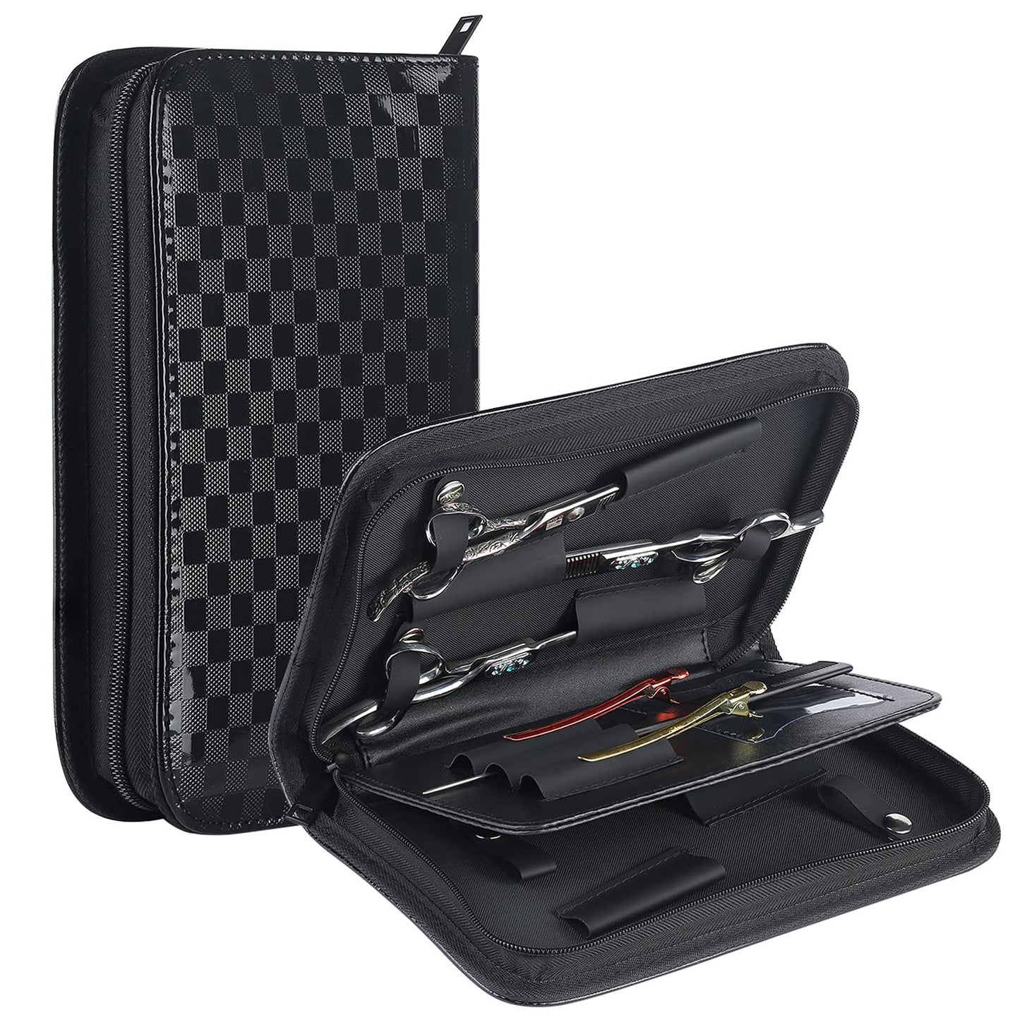 Large Hair Stylist Scissor Holder Pouch Cases for Hairdressers, Salon Tools Holster Bag, Pu Leather