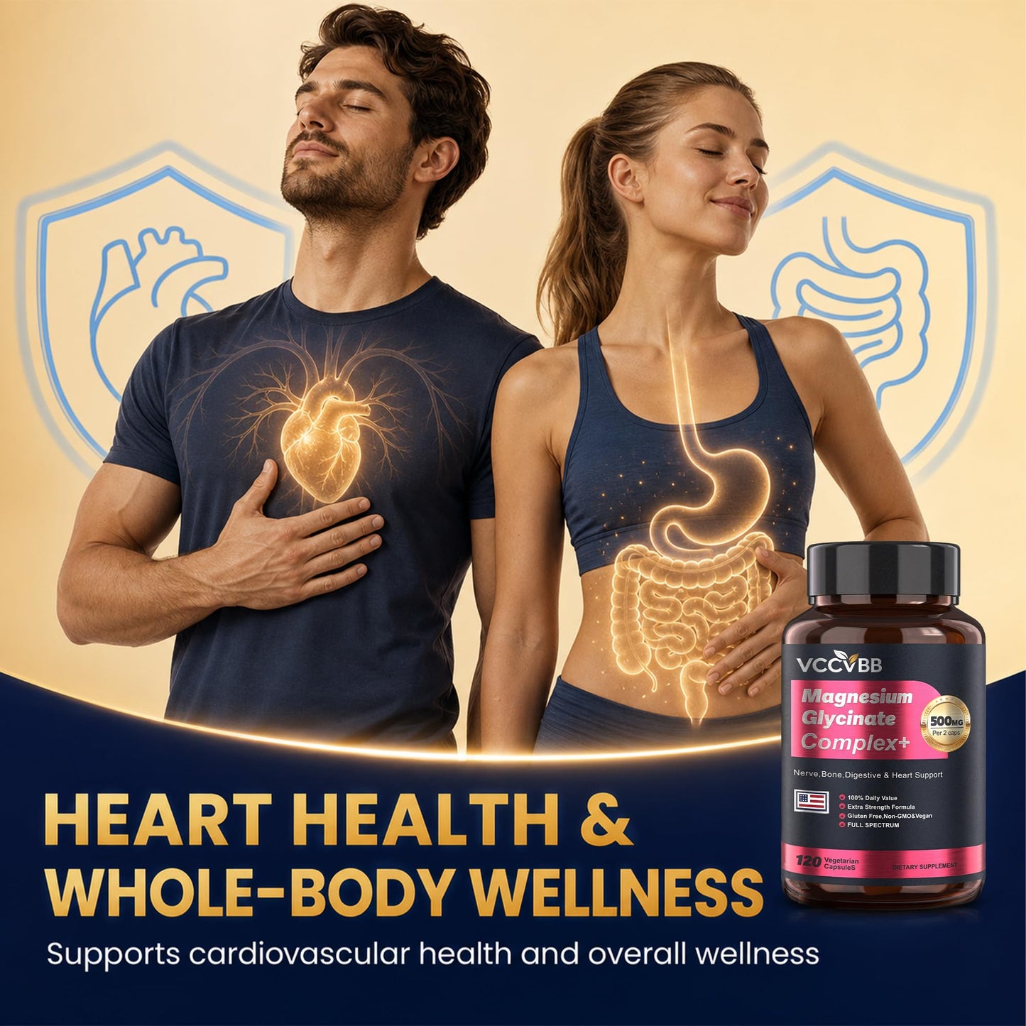 Magnesium Glycinate 500mg, 12-in-1 High Absorption Magnesium Complex Supplement with Citrate, Taurate & Orotate, Supports Relaxation, Sleep, Muscle, Heart, Bone & Nerve Health, 120 Vegan Capsules