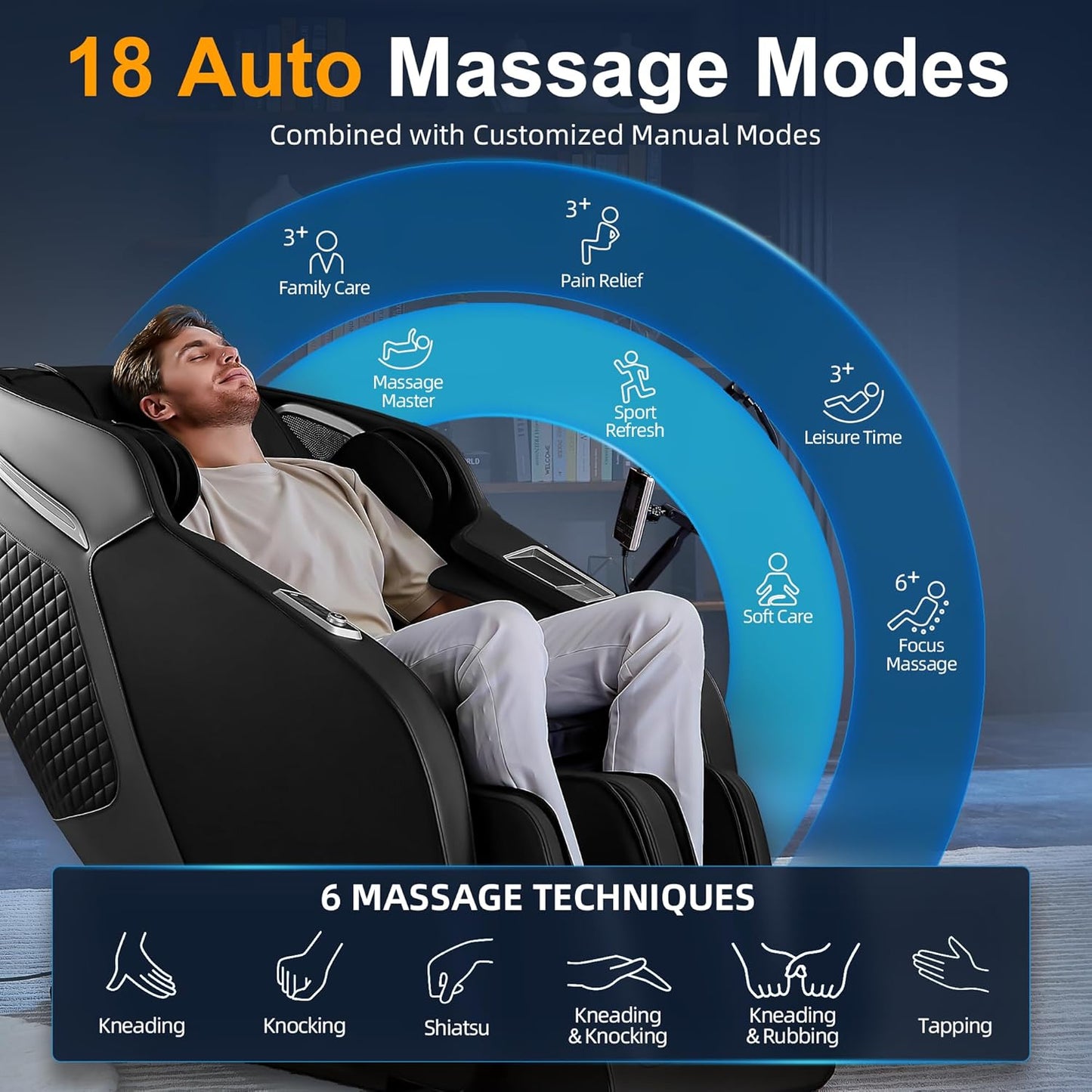 Luxury 4D Full Body Massage Chair - Zero Gravity Shiatsu Recliner with 18 Auto Modes & Heating Features | Voice/App Control