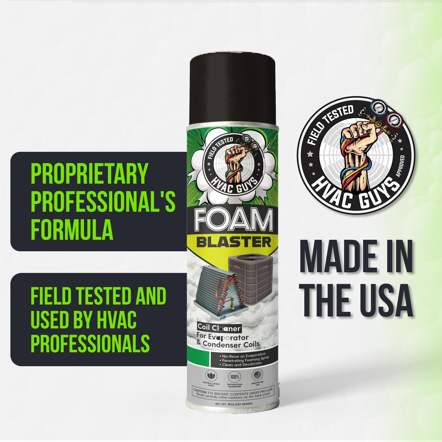 Leak Saver Foam Blaster AC Coil Cleaner Foam Spray | HVAC Coil Cleaner for AC Unit | Professional Deep-Penetrating Formula for Evaporator (No Rinse) & Condenser (Light Rinse) - 3 Pack