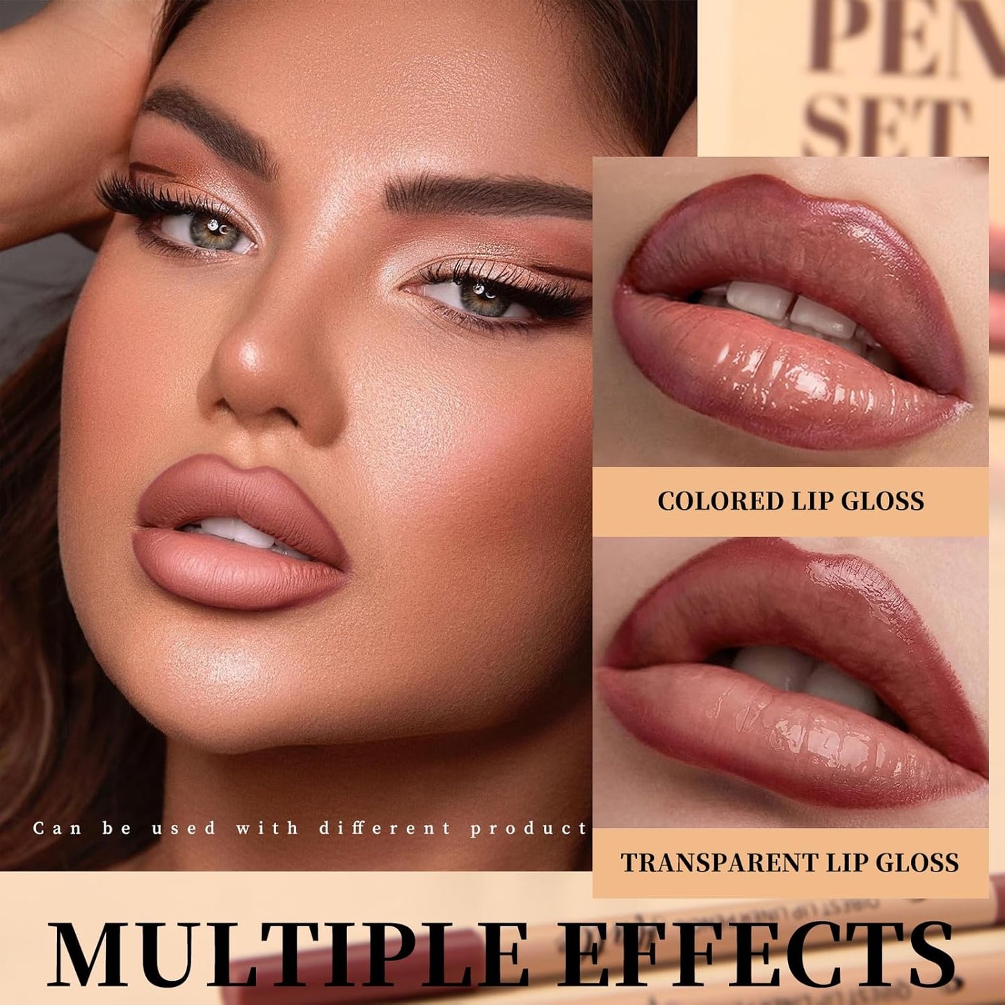 Matte Velvet Lip Liner Set - 12 Highly Pigmented Waterproof Pencils | Natural Nude & Brown Shades