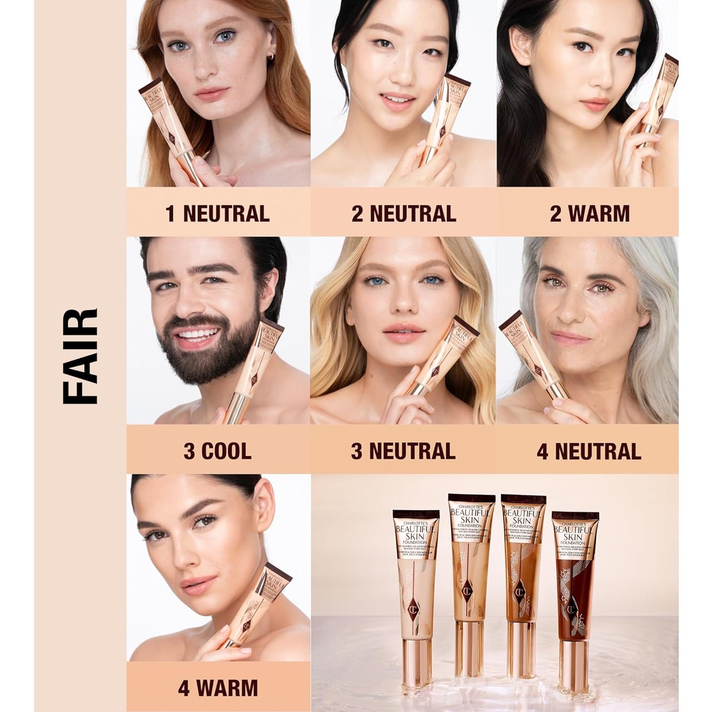 Charlotte Tilbury Beautiful Skin Foundation - Medium Coverage Hydrating Liquid Makeup for Instant Glow & Plumping Hydration | 30ml