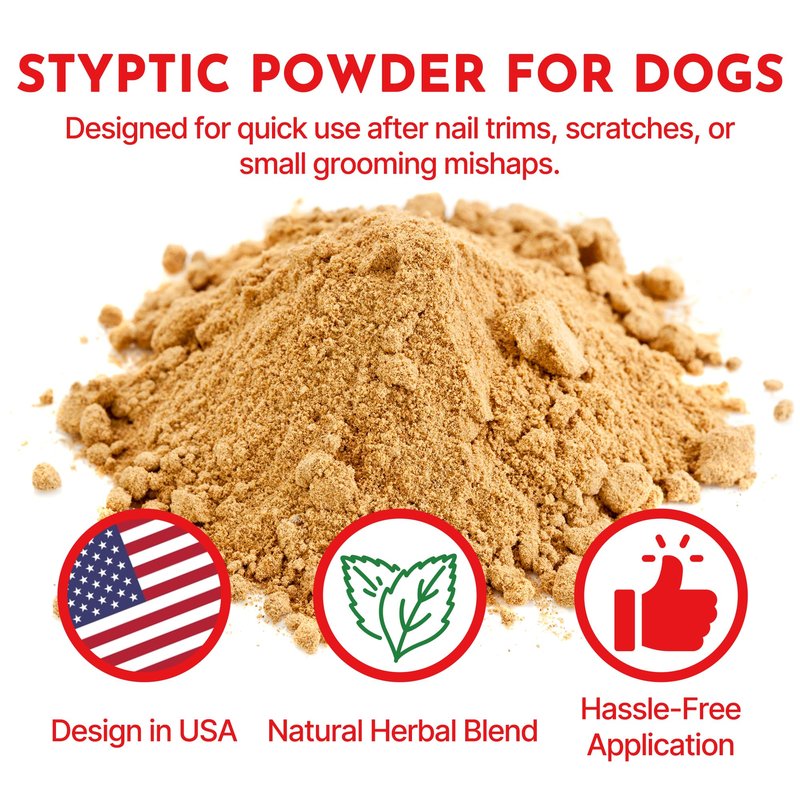 Styptic Powder for Dogs–Quick Stop Bleeding for Dogs Nails, Minor Cuts, Scratches–Blood Stop Powder with Herbal Support,Gentle & Sting-Free–5.3 oz Styptic Powder for Grooming,Vets,Pet First Aid Kits