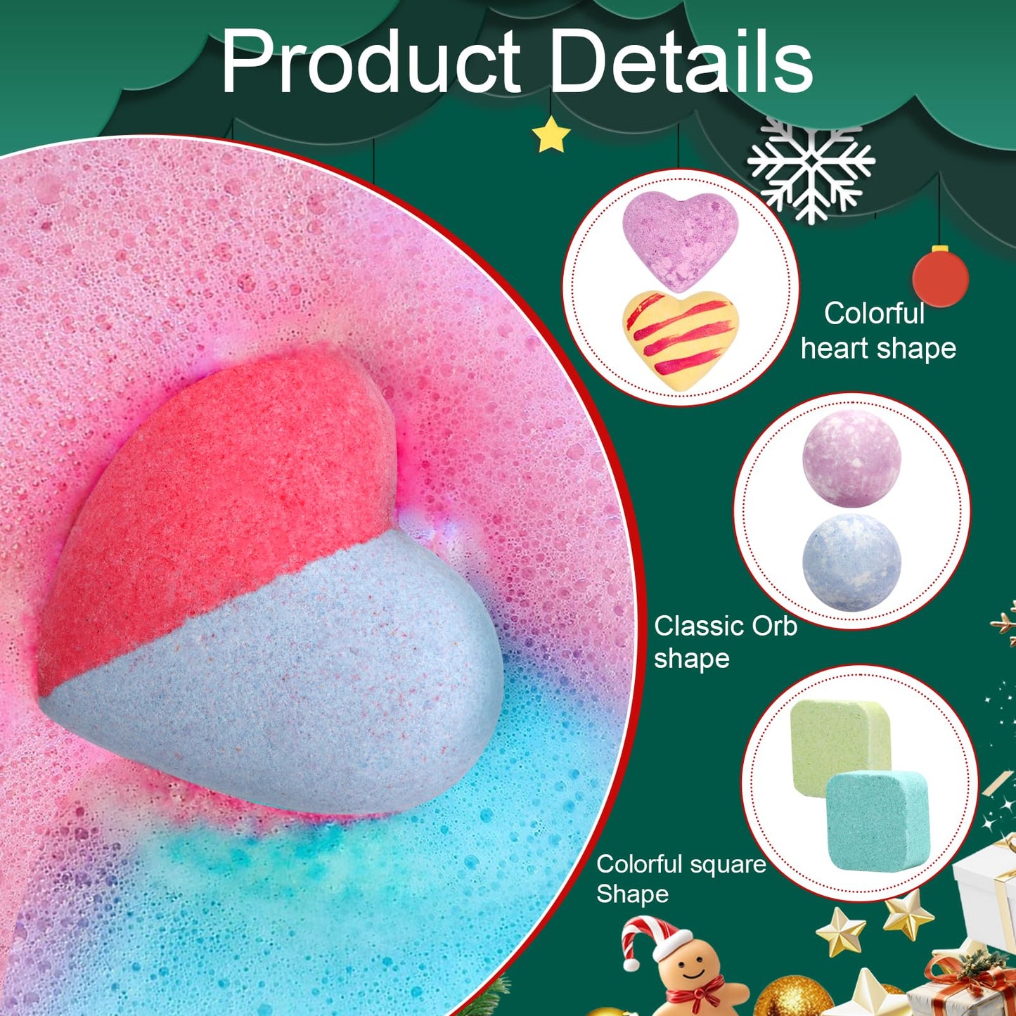 Bath Bomb Advent Calendar 2026, 24 Days Christmas Advent Calendar for Women, 24 Pcs Natural Scents Bath Bombs Birthday Gifts for Mom, Wife, Girlfriend, Sister, Her