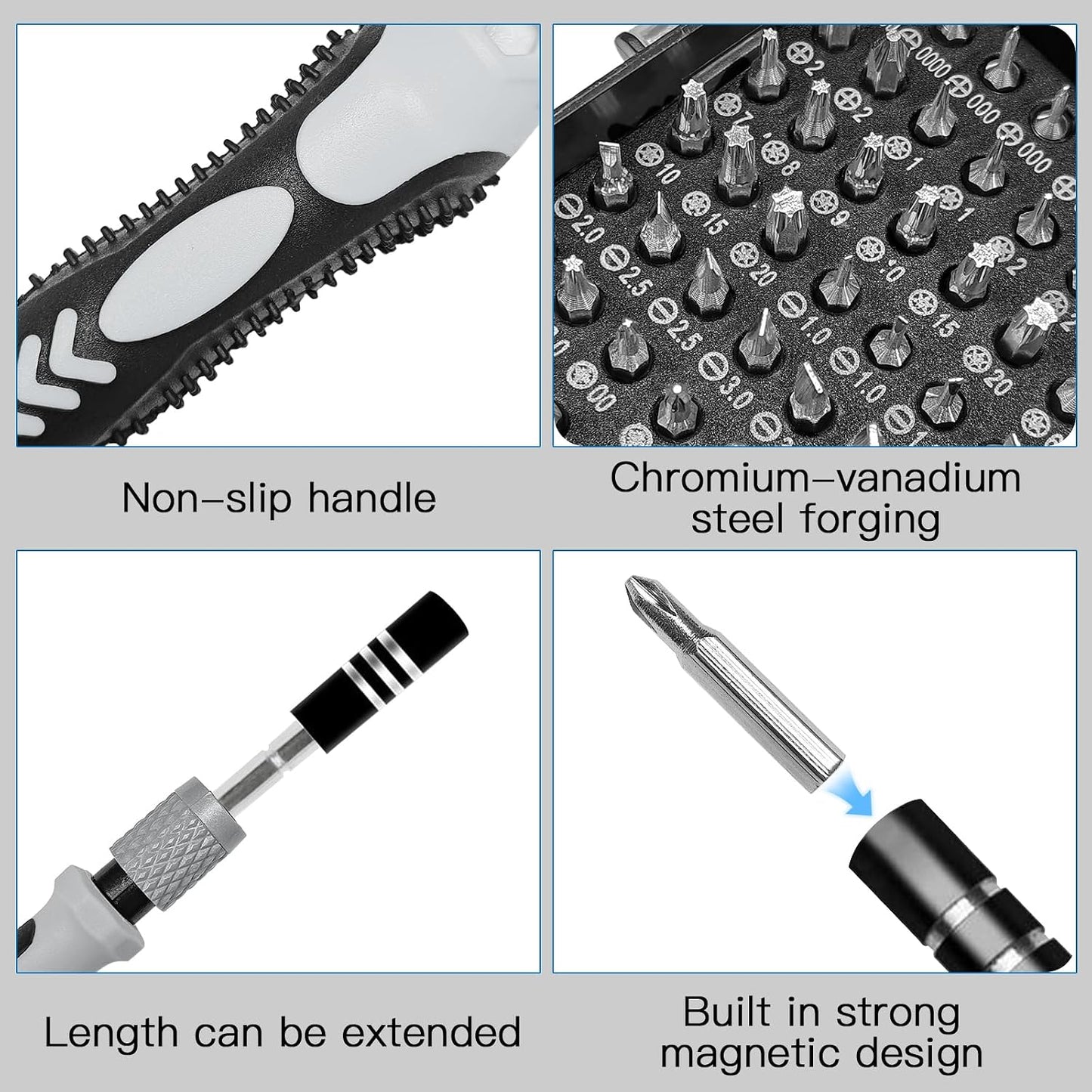 Precision Screwdriver Set - 115 in 1 Magnetic Tool Kit for Electronics, Watch, Mobile, Laptop, Game Console | Professional Repair Tools