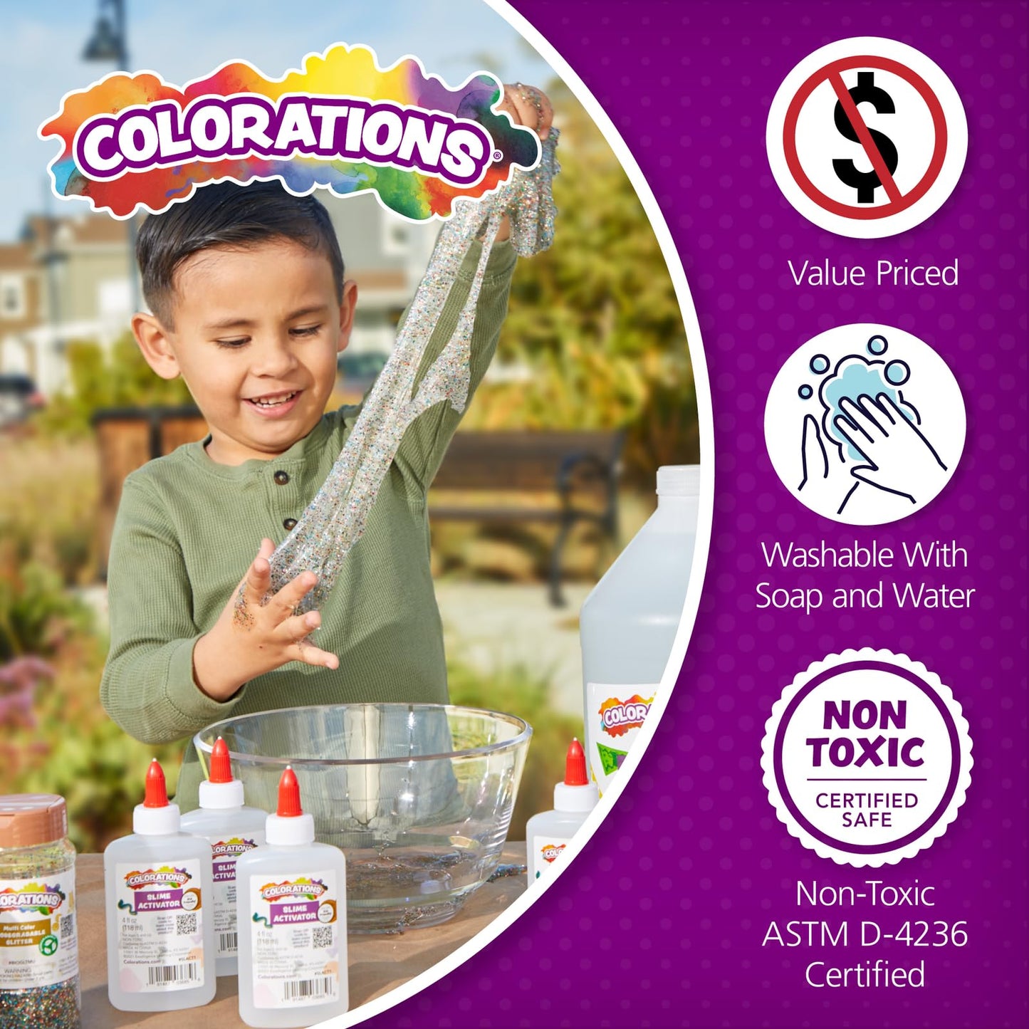 Colorations Washable Clear Glue, 1 Gallon, Non-Toxic- Great for Slime - Dries Clear, Bulk School and Scrapbook Bulk Supplies - Classroom Must Haves