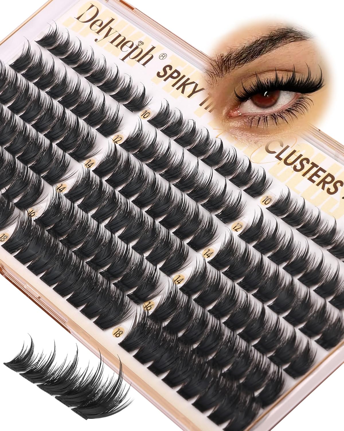 Eyelash Glue - Waterproof Bond & Seal for Lash Clusters | Long-Lasting 72H Adhesive, Latex-Free (5ml+5ml)