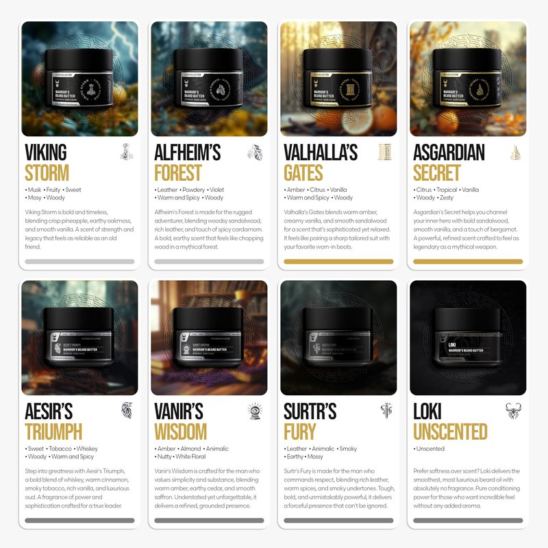 The Beard Struggle Warrior’s Beard Butter Valhalla's Gates - Gold Collection - Non-Greasy Low-Hold Formula, Luxurious Cologne-Grade Fragrances 100% Natural - 50g / 1.76 US. oz. Warrior-Glass Jar