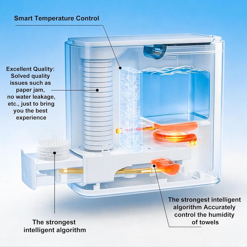Hot Towel Dispenser - Instant 5s Heating Towel Warmer | Auto Dispensing Machine with 20 Towels for Home Spa & Facial Care