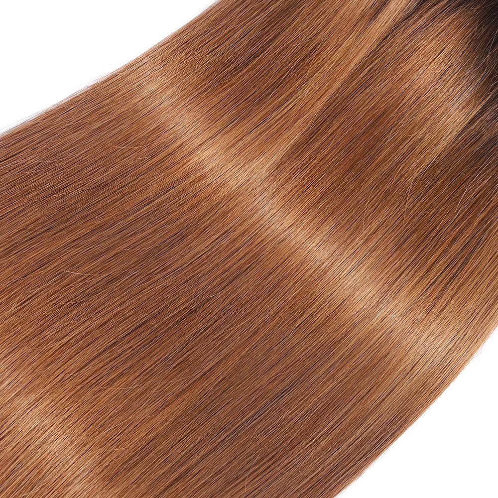 18 18 18 Inch #30 Brown Bundles Human Hair Straight Bundles Light Brown Color Straight 3 Bundles 50g/Bundle Unprocessed Brazilian Virgin Weave Hair Extensions for Black Women