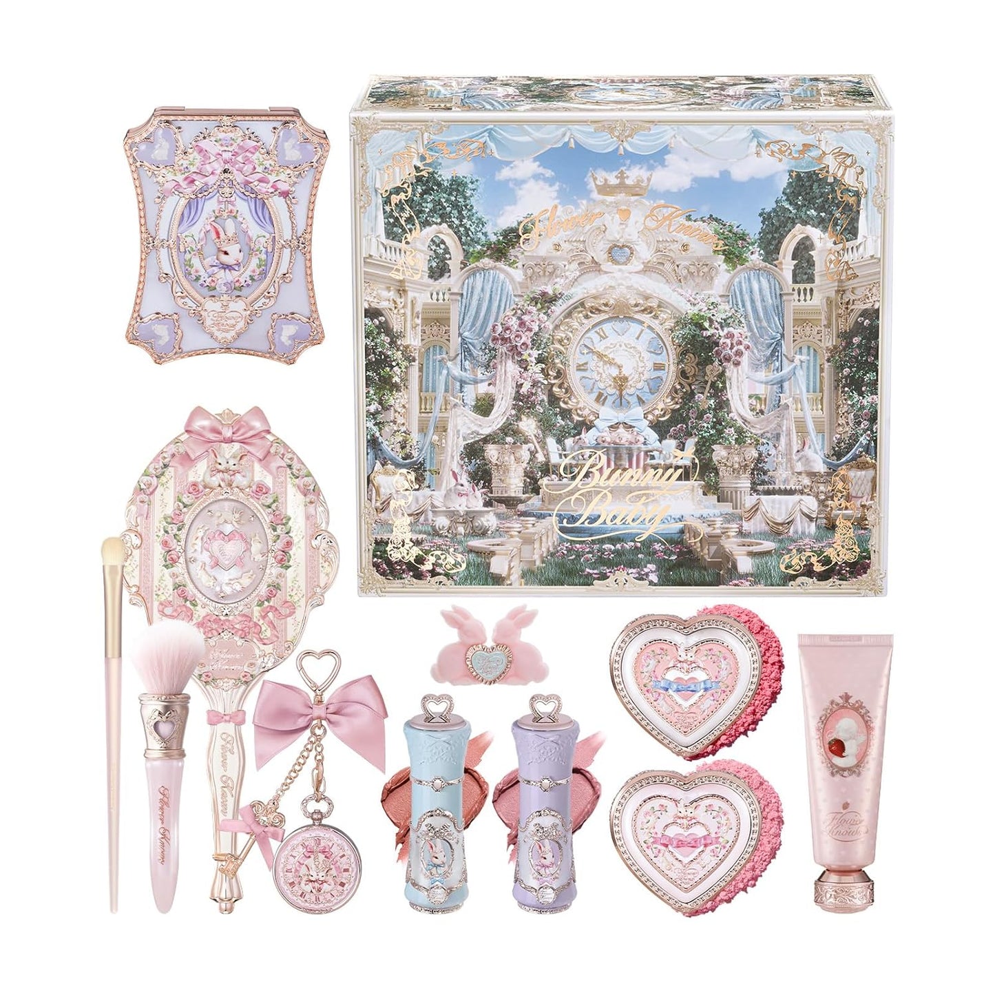 Swan Serenade 11-Piece Makeup Gift Box Set - Palette, Blush, Highlighter, Lip Gloss & More | Perfect for Anniversary & Valentine's Day
