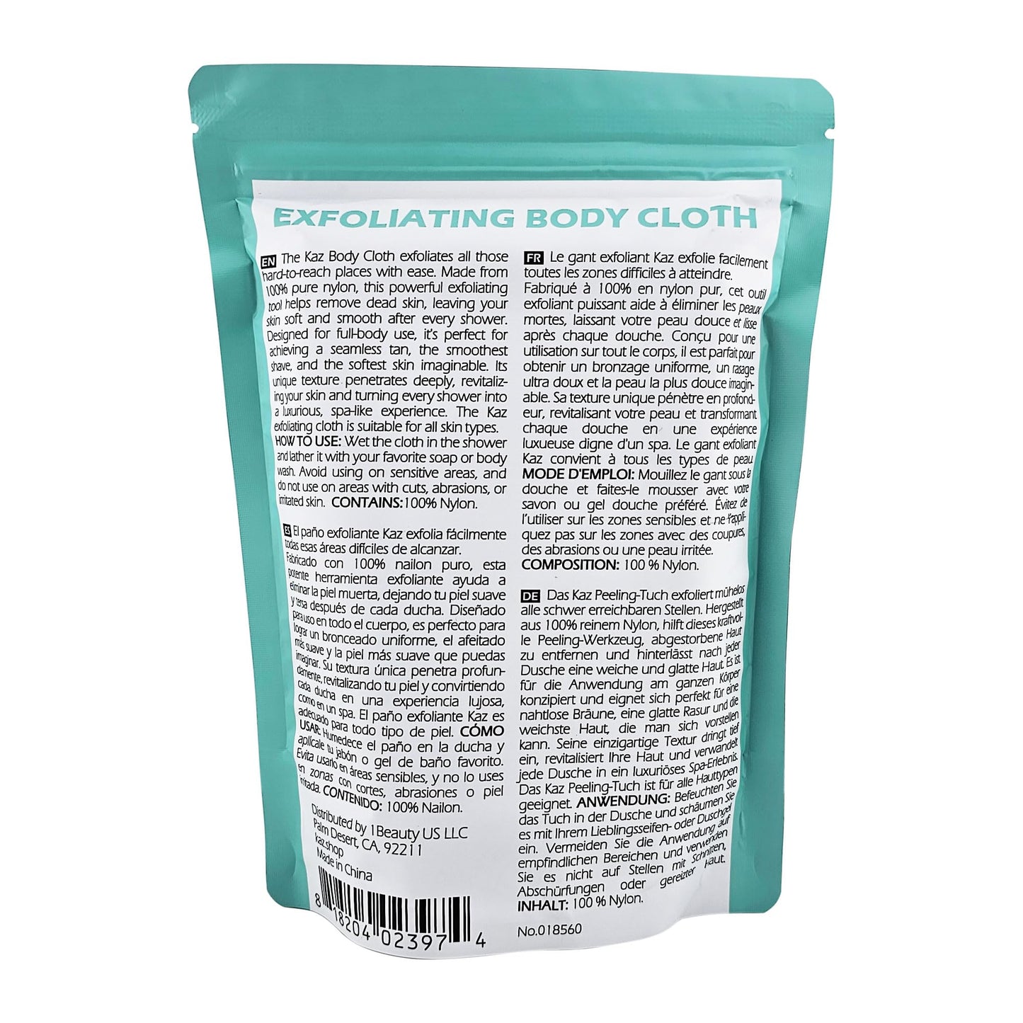 Waxness Kaz Exfoliating Body Cloth Nylon Body Scrubber for Back & Body, Dead Skin Removal - Professional Skin Care