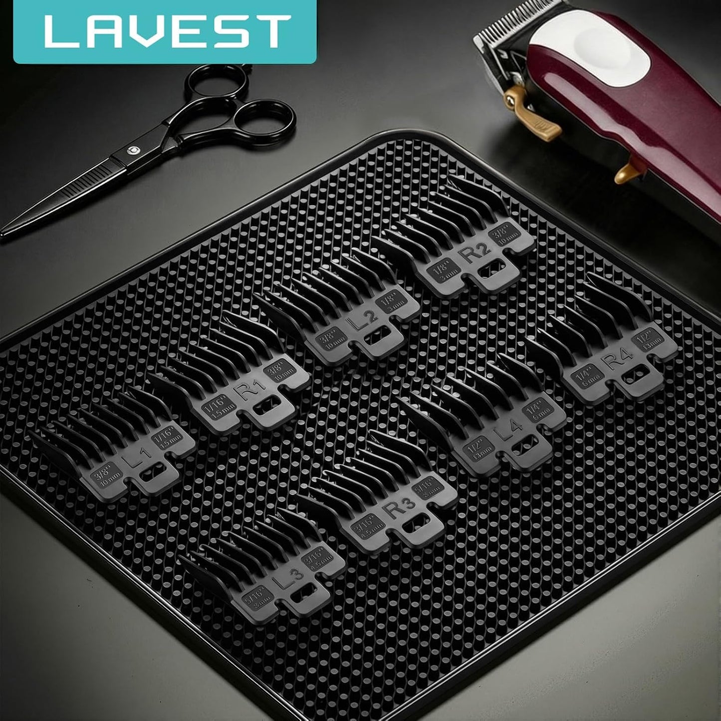 Fade Guide Set for Wahl Clippers - Taper Guards Replacement, 4 Black Sets