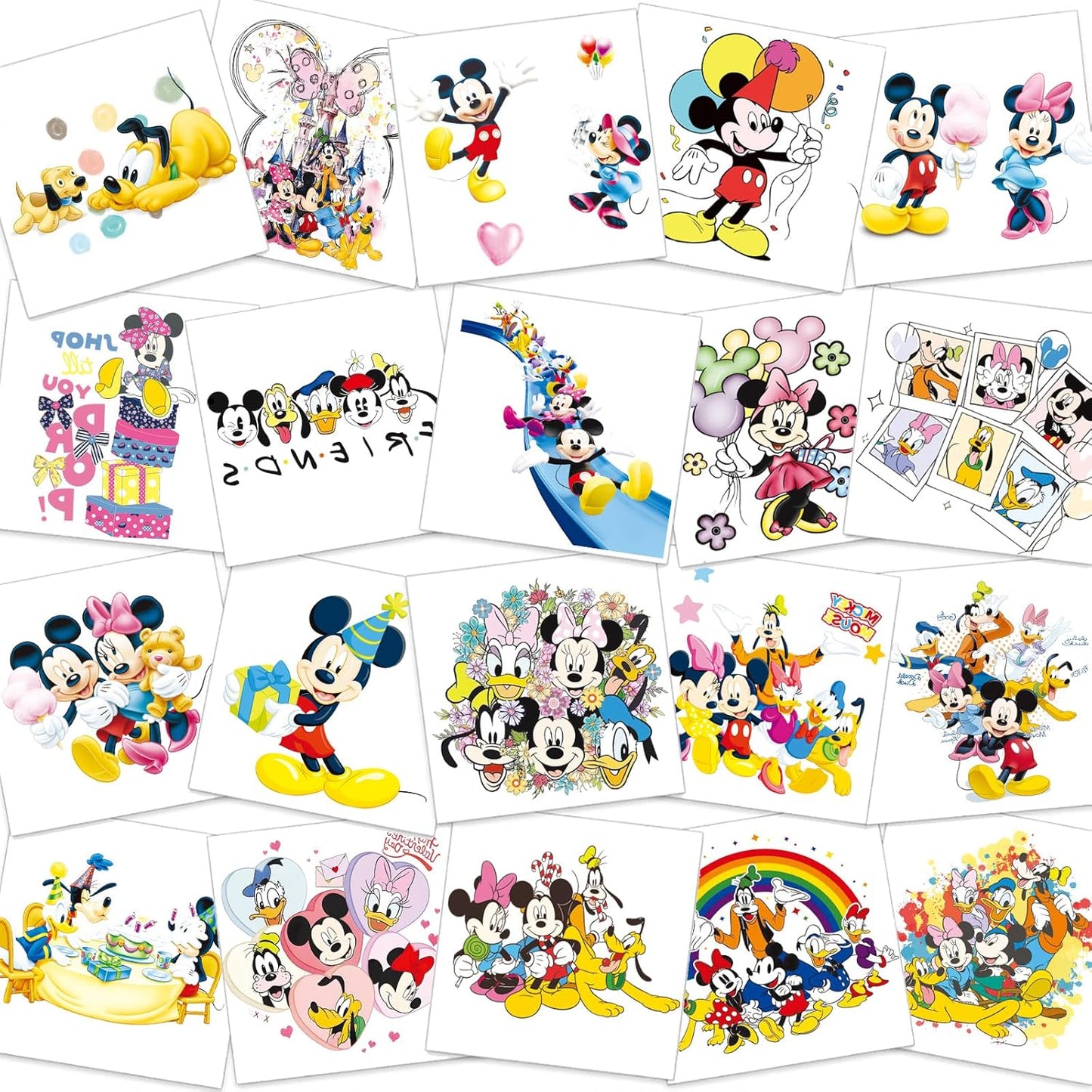 Temporary Tattoo Stickers - 60 Count Mouse Theme | Removable Fake Tattoos for Kids' Birthday Parties