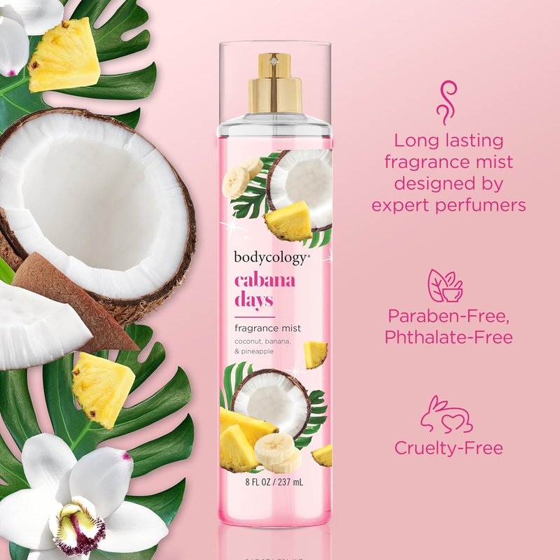 Bodycology Fragrance Body Mist - Cabana Days Scent | Long-Lasting 8 fl oz